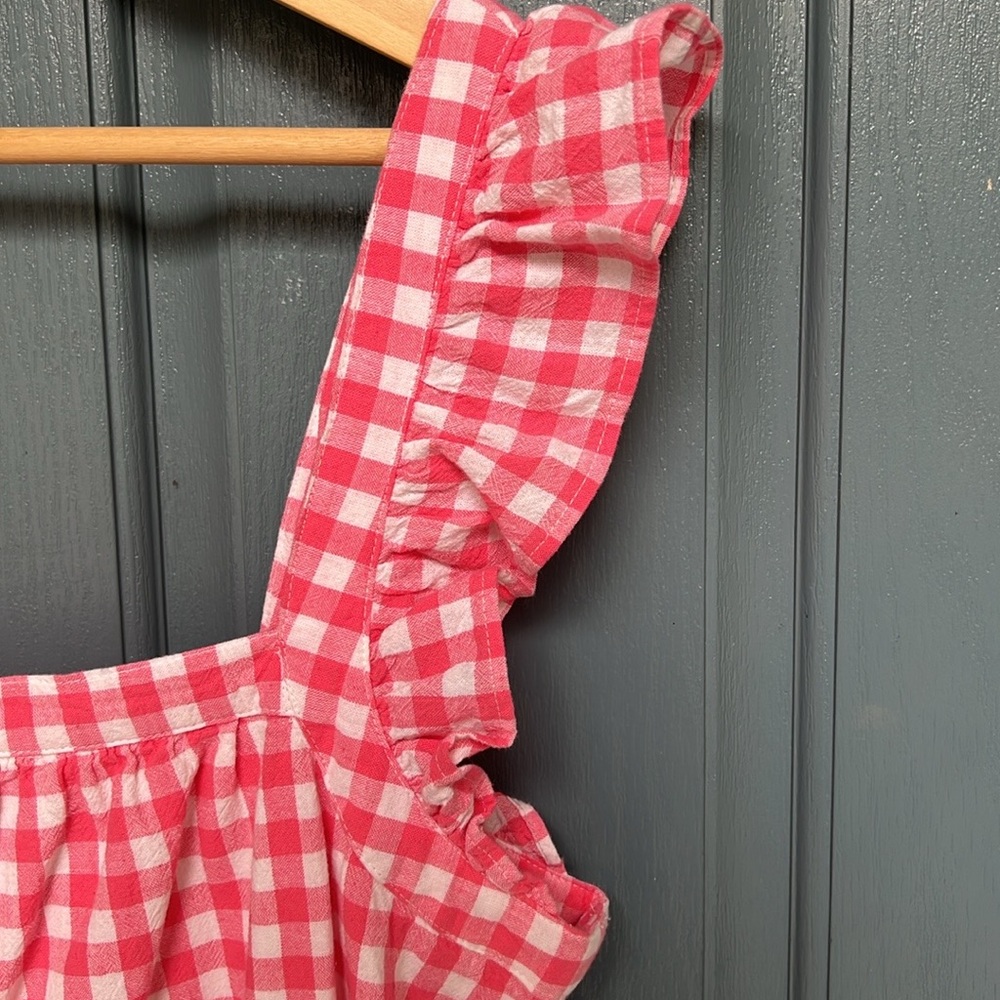 Vineyard Vines Pink & White Gingham Flutter Sleeve Dress - Picture 3 of 10